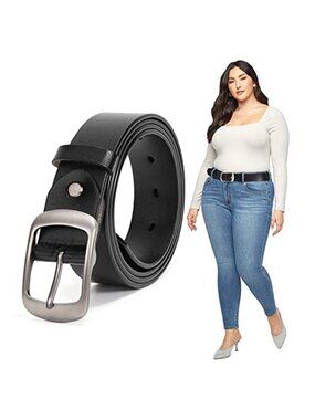Plus Size Leather Waist Belt Metal Pin Buckle Casual